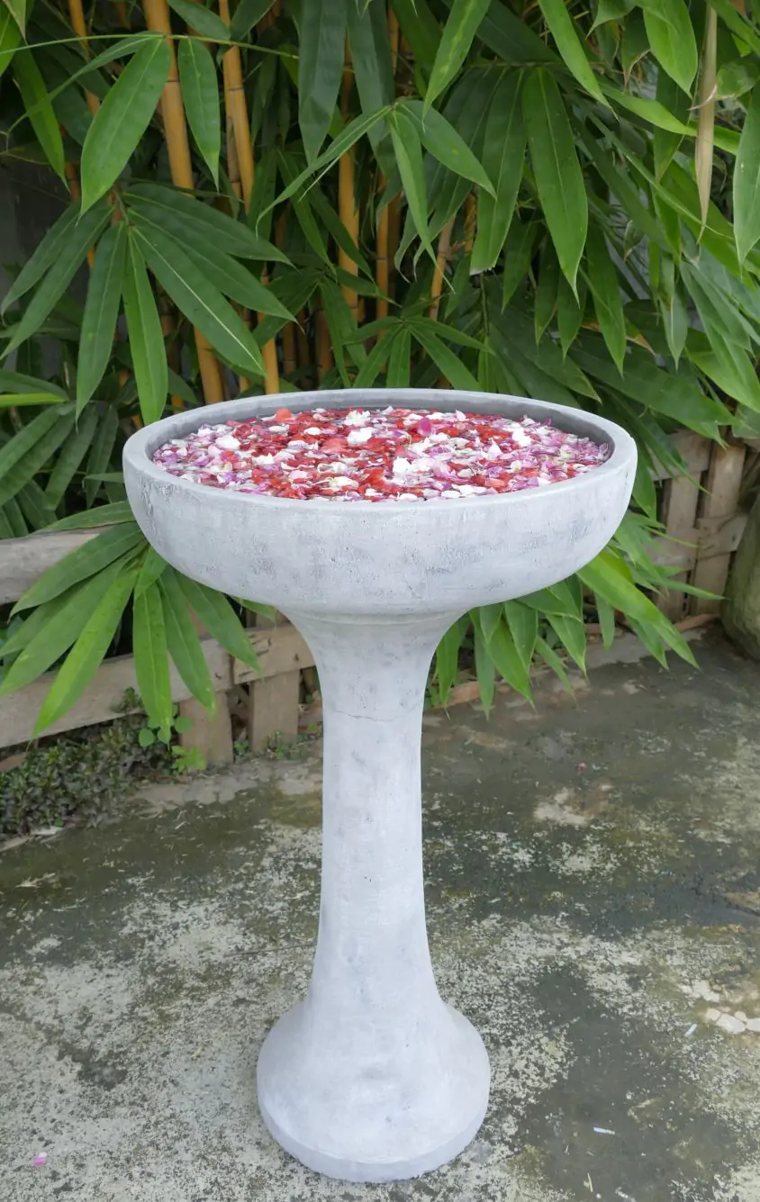  Product image 1 of the product “Set Trieste – Bird Bath | 82 cm Height, Ø Bowl 50 cm | Casted Stone ”